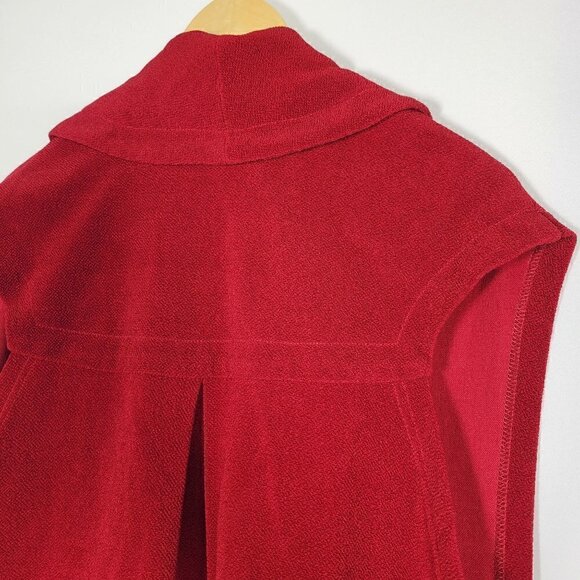 Soft Surroundings Women's Red Mesa Button Long Open Vest Size S - Picture 9 of 14
